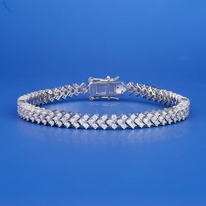 Premium Quality 925 Silver Oval Cut Moissanite Claw Setting Luxury Tennis Chain Bracelet Ins Niche <b>Love</b> Simple Temperament - Product Image 1