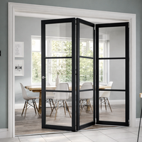 Porte pliante moderne insonorisée, écoénergétique, élégante, coupe-vent avec cloisons, en verre et aluminium, pour villa, bureau, intérieur