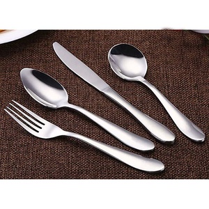 Métal personnalisé plaqué argent avec poignée ordinaire vente ensemble de couverts de luxe en acier inoxydable pour restaurants - Product Image 6