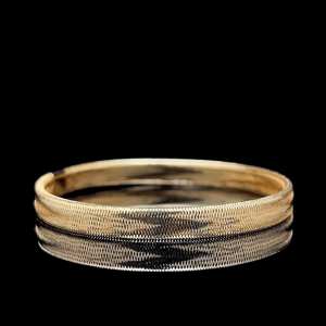 Plain Textured Engraved Bangle <b>Bracelet</b> Solid Gold Finish 925 Sterling Silver 10K 14K 18K Womens Daily Wristband Factory Direct - Product Image 4