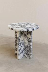 Table d'appoint ronde en marbre Calacatta de luxe, table à piétement moderne en marbre, table basse pour salon, table décorative pour hall d'hôtel - Product Image 3