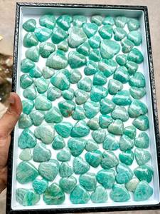 Lot en gros de cabochons en amazonite naturelle en forme de cœur, pierres précieuses en vrac pour la fabrication de bijoux, pendentifs et bagues. - Product Image 5