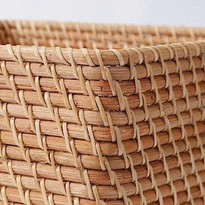 High Quality Handcrafted Natural Rattan <b>Storage</b> Basket with Handles Decorative Organizer <b>Bin</b> <b>for</b> Home Hotel Restaurant Decor - Product Image 2