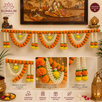 Toran indien fait main en métal écologique, lavable et léger, motif fleur de souci Art Déco, pour suspension de porte, mariage, retraite, Diwali