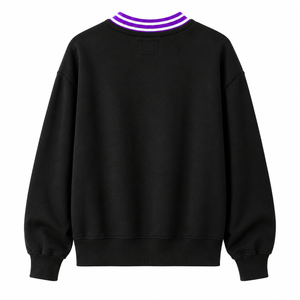 NCNW เสื้อสเวตเตอร์คอกลมผ้าฝ้ายปักลายสีม่วงและสีขาวสำหรับผู้หญิง เสื้อผ้าสำหรับพี่น้องในกลุ่มเพื่อนร่วมชั้น - Product Image 4