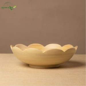 Bol en bambou tissé festonné - Écologique, compatible lave-vaisselle, design champêtre - Product Image 4