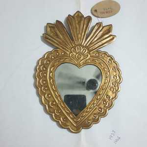 Gold Plated Metal Modern Sacred <b>Heart</b> Hanging <b>Ornament</b> Eco-Friendly Factory Mirror Decor for Holiday Decoration Gift - Product Image 1