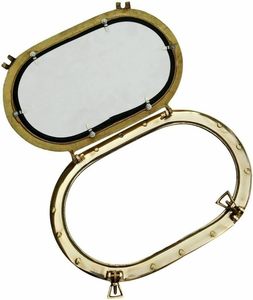 Brass Oval Antique Maritime Ship Window <b>Mirror</b> Porthole Wall Decor Vintage Nautical Style - Product Image 6