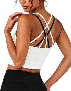 Soutien-gorge de sport à compression et maintien élevé pour femme avec bande élastique large pour la gym, la course, le yoga et les sports de plein air - Product Image 2