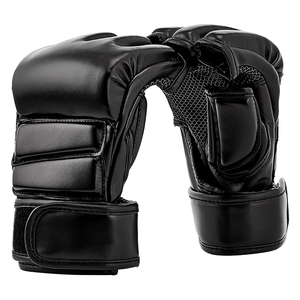 Guantes de MMA de Medio Dedo de Cuero y PU con Soporte de Muñeca de Gancho y Bucle, Ligeros para Boxeo, Entrenamiento de Artes Marciales, Saco de Boxeo, Unisex - Product Image 3
