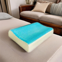 Almohada de espuma viscoelástica con contorno de látex Natural 100% al por mayor con características de masaje almohadas con función de nombre de goma estampada posicionadores