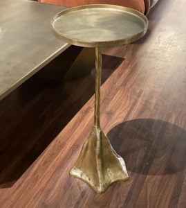 Luxury Sculptural Accent Table Artistic Flow Base Slim Stem Design Elevated Round Top Statement Piece for Contemporary Interiors - Product Image 4