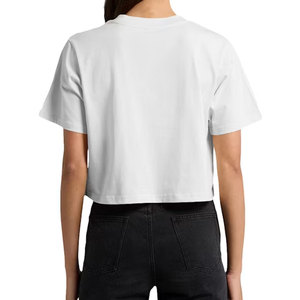 T-shirt court classique minimaliste pour femme, à manches courtes et col rond, modèle uni basique décontracté - Product Image 5