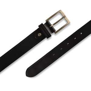 Men's Black Genuine Leather Formal <b>Belt</b> With <b>Silver</b> Rectangular Pin <b>Buckle</b> Durable Business Accessory - Product Image 5