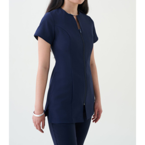 Uniforme de peluquería cómodo para mujer, tela de poliéster, túnica elegante para salón de belleza, camisa con logotipo personalizado, túnica médica - Product Image 1