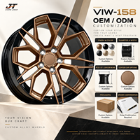 Jantes forgées à cinq branches, 18-22 pouces, bronze avec lèvre noire, 5x112 5x114.3 VIW-158 pour BMW Audi Mercedes-Benz