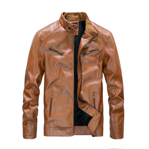 Fall <b>Winter</b> Men's Genuine <b>Leather</b> <b>Jacket</b>-Best Quality Breathable Eco-Friendly Anti-Bacterial Front Logo - Product Image 1