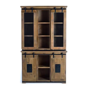 Armoire verticale de chambre à coucher au design industriel moderne, en bois de manguier massif, pour salon et bureau - Product Image 1
