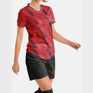 Maillots de football pour femmes de qualité supérieure, ensembles d'uniformes de football, 100% polyester extensible, séchage rapide, uniformes de football personnalisés avec le nom de l'équipe - Product Image 3