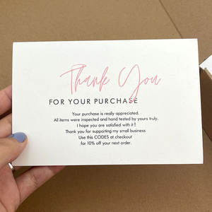 Cetak kustom dipersonalisasi kartu Terima kasih kertas seni sisi ganda Logo dicetak kartu ucapan untuk pos promosi bisnis - Product Image 6