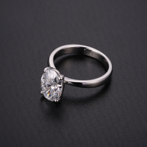 Anillo Unisex con Diamante Cultivado en Laboratorio, Corte Ovalado, Color D, Chapado en Oro de 18K, Certificado IGI, Anillo de Lujo para Boda o Fiesta, Joyería Fina - Product Image 3