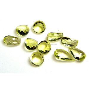 Cuarzo amarillo limón Forma mixta Tamaño calibrado Corte facetado Limón Cojín de piedras preciosas sueltas Forma de pera ovalada Gemas de piedra natal sueltas - Product Image 5