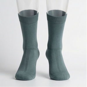 <b>Crew</b> <b>Socks</b> Solid Color Breathable Knitted Polyester Spandex Adult Casual Daily Wear Spring Season Standard Thickness - Product Image 1