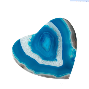 Vente flash : Sous-verre en agate aqua de haute qualité, en forme de cœur, en pierre de cristal, pour table, boissons et café, pour la maison - Product Image 4