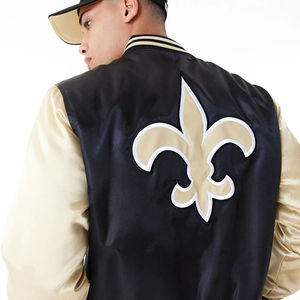 Chaqueta de Béisbol Personalizada Bordada 100% Poliéster Satinado, Estilo Urbano para Hombre, Cortavientos Varsity con Chaquetas Varsity Hechas a Medida - Product Image 2