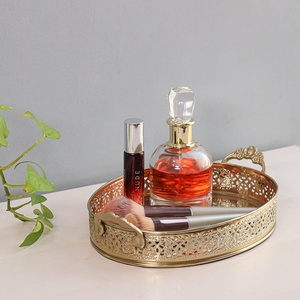 Plateau de rangement rectangulaire en métal avec découpe laser, finition polie, style moderne, à un seul niveau, pour la cuisine et la salle de bain, pour la vaisselle - Product Image 4