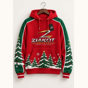 เสื้อฮู้ดสปอร์ตสีแดงดำขาวแบบสั่งตัดเย็บโดยตรงจากโรงงานขายส่ง Ziakot - Product Image 2