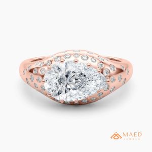 Moissanite <b>Dome</b> <b>Ring</b> for Women Rose Gold Engagement Wedding Anniversary Party Gift Jewelry Elegant Daily Wear Fashion Style - Product Image 1