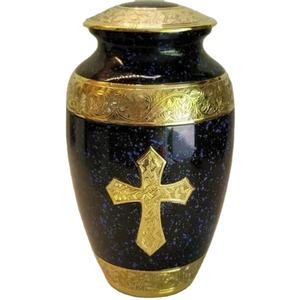 Urna Funeraria de Lujo para Cenizas de Adultos, con Grabado Floral Dorado y Diseño de Cruz, para Cremación Humana, Artículos Funerarios - Product Image 1