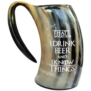 Juego de jarras de cerveza de cuerno grabadas, lo último en vasos vikingos artesanales con patrón único para fiestas y eventos, accesorio de bar. - Product Image 3