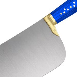 Couteau à viande robuste PK-DR, lame argentée, manche bleu roi, embout doré, couteau de boucher professionnel, couteau de cuisine - Product Image 6