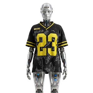 Custom <b>winged</b> insect Print Men Oversized <b>Black</b> Mesh Yellow Number American Football Jersey Hip Hop Streetwear Sporty Shirt - Product Image 1