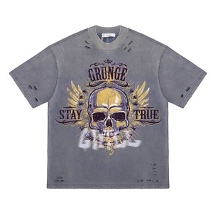 Camiseta de Manga Corta para Hombre, Estilo Vintage, 100% Algodón Tejido, 180 Gramos, Estampado, Corte Regular, Cuello Redondo, Estilo Urbano, Secado Rápido - Product Image 6