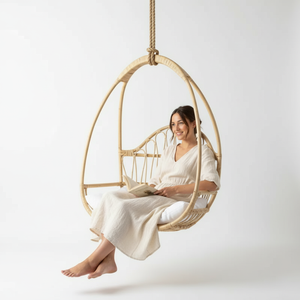 Hanging <b>Egg</b> Swing <b>Chair</b> Rattan Wicker Cushion Outdoor Bedroom Patio Garden Balcony Furniture Durable Eco-Friendly Modern Design - Product Image 1