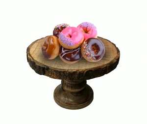 Support à gâteau rond en bois fait main moderne, support à dessert, passe au lave-vaisselle, pour anniversaires, mariages et événements - Product Image 3