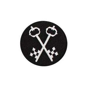 Embroidered Patch Masonic Crossed Keys Embroidered Sew / Iron on Patch Badge  - Product Image 1