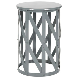2 Pieces Round Galvanized Metal Drum <b>Stool</b> With Wooden Lid Industrial <b>Storage</b> Ottoman For Living Room Home Decor - Product Image 5