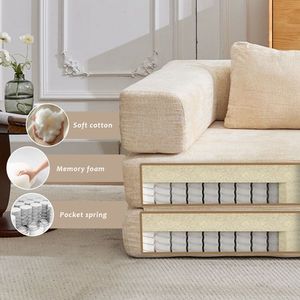 Divano a Forma Fissa Comprimibile Convertibile in Chaise Longue da Terra con Sezioni Modulari Senza Ossa, Nessun Assemblaggio Richiesto - Product Image 6