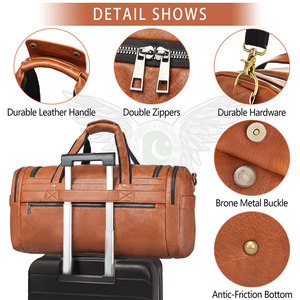 Bolsa de Viaje de Cuero para Fitness, Viajes y Uso Diario, Bolsa de Viaje Resistente con Costuras Fuertes y de Alta Calidad - Product Image 2