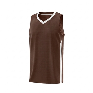 Maillot de basket-ball sans manches à col en V rose Foge Sports, en maille respirante, unisexe, pour adultes - Product Image 3