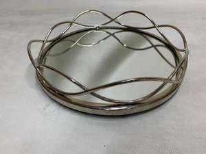 Bandeja de Servir Hexagonal de Metal Dorado con Espejo, Centro de Mesa Decorativo Geométrico para el Hogar, Bodas, Fiestas, Hoteles - Product Image 3