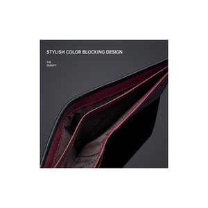 Portefeuille en cuir véritable pour homme, porte-cartes fin et élégant de haute qualité avec design bicolore, cadeau de Noël pour homme - Product Image 3