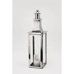 Modern Square Metal <b>Lantern</b> <b>Candle</b> Holder for Home Decoration Black Frame Glass Insert Geometric Design - Product Image 2