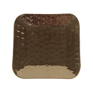Bandeja Decorativa Moderna de Aluminio con Forma Cuadrada, Acabado Dorado y Martillado, Bandeja Metálica para Servir, para Mesa de Centro, Otomana, Hogar y Fiestas - Product Image 3