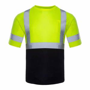 T-shirt de travail unisexe en polyester antistatique haute visibilité, séchage rapide, personnalisable avec logo OEM, vente en gros - Product Image 1