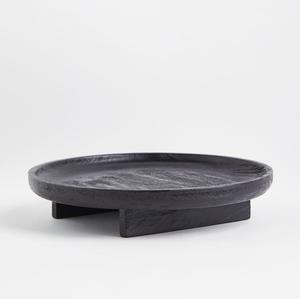 Plateau de service ovale moderne en bois noir, très vendu, avec bord surélevé, forme ovale allongée, plateau décoratif pour table et présentation en cuisine - Product Image 2